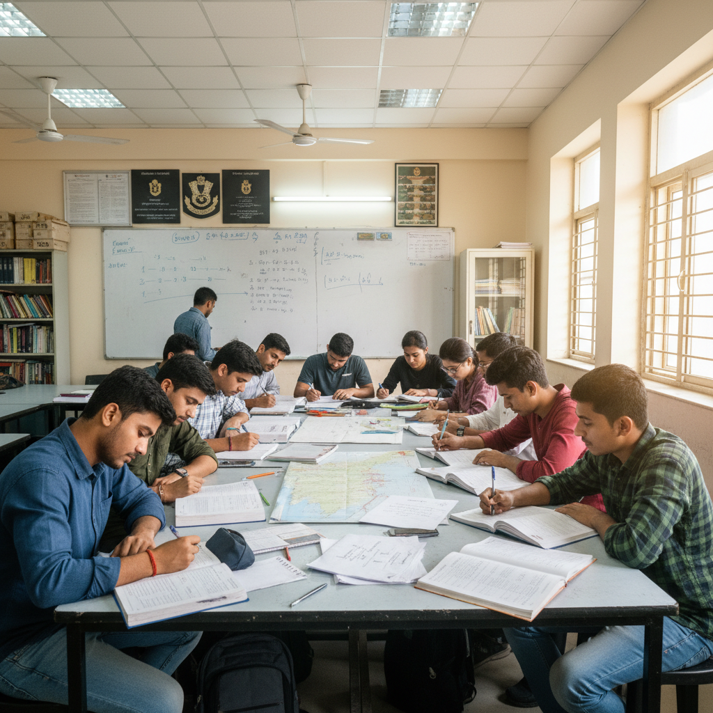 Defence aspirants studying at coaching centre NDA CDS AFCAT 2026
