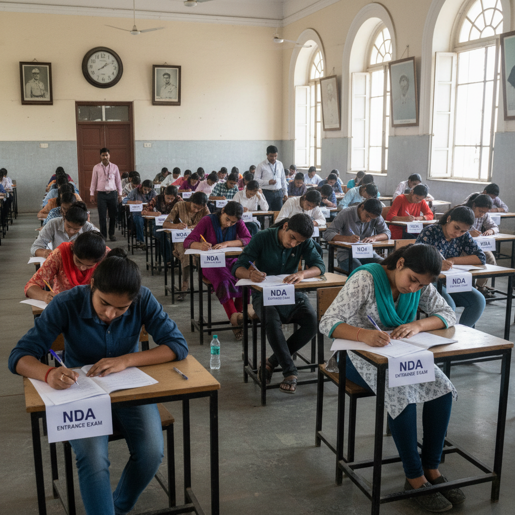 NDA 2 2026 students writing NDA entrance exam