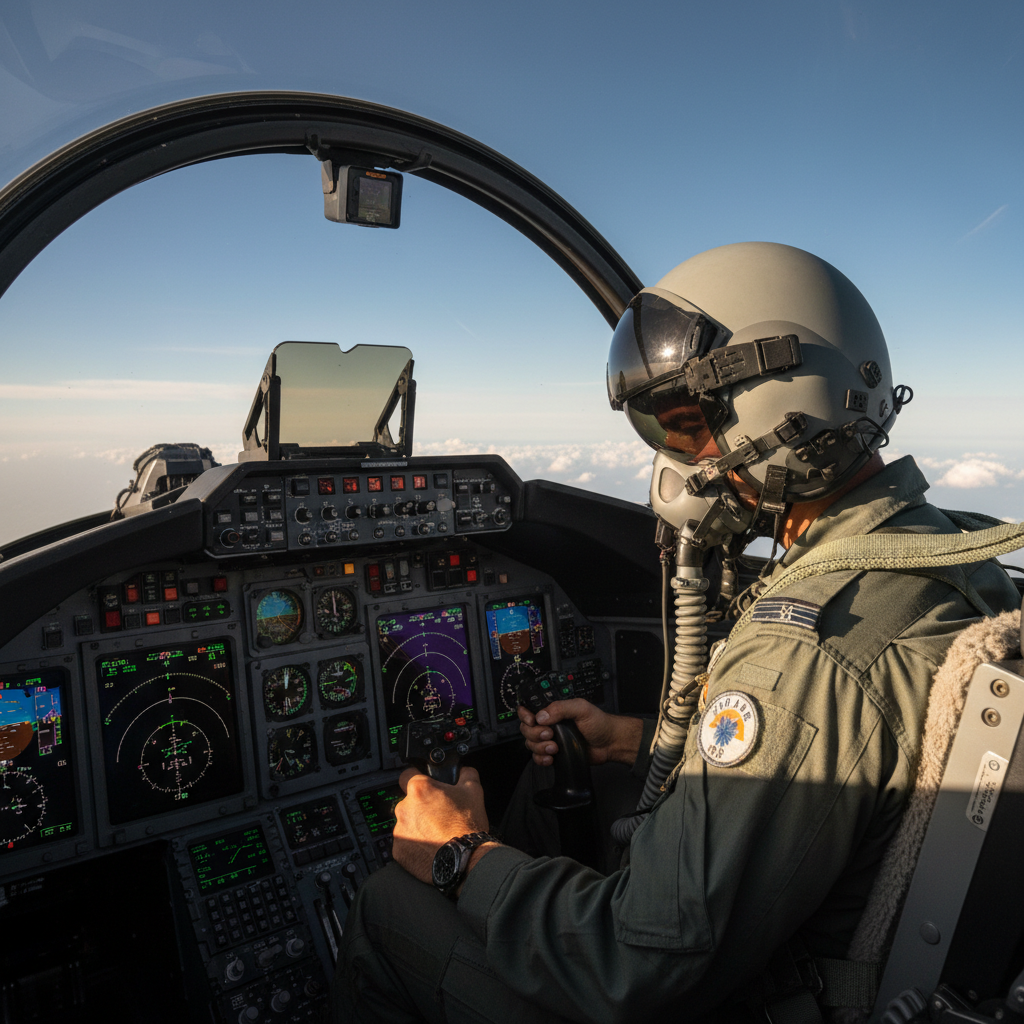 IAF pilot in fighter jet cockpit during AFCAT training