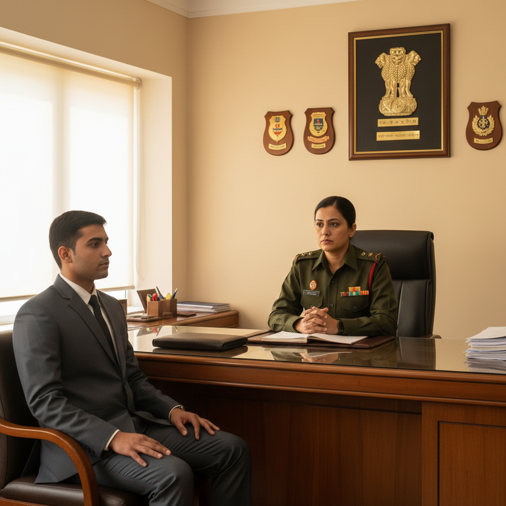 SSB personal interview with officer evaluating candidate