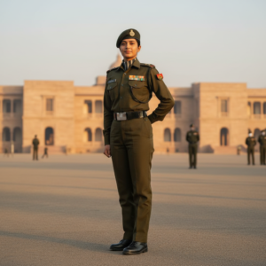 Women NDA officer cadet at military academy 2026