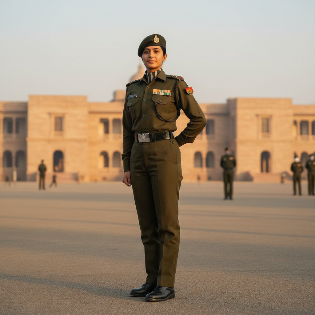 Women NDA officer cadet at military academy 2026